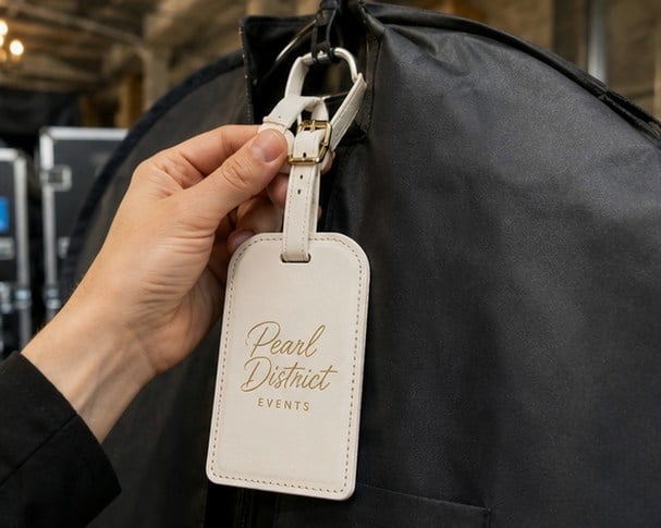 Branded luggage tags with logo