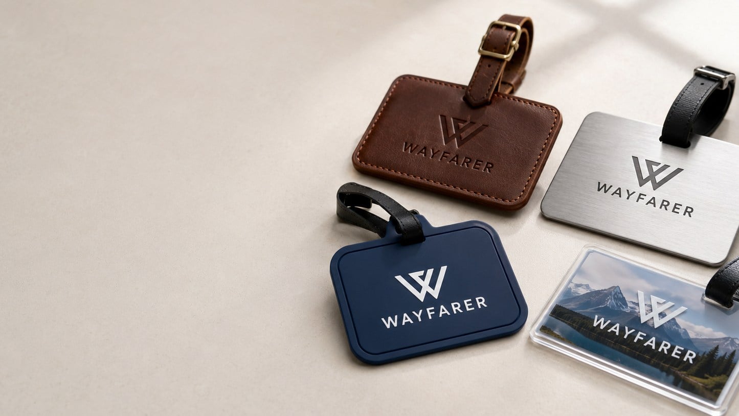 Custom printed luggage tags with logo