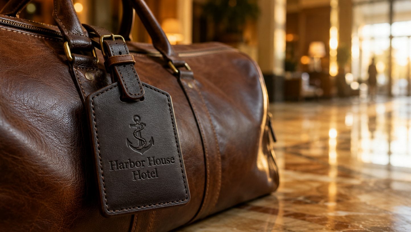Custom printed luggage tags with logo