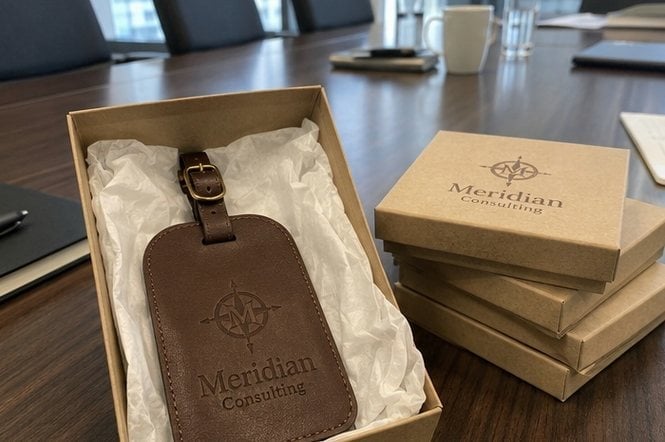 Customized luggage tags for corporate gifting and swag