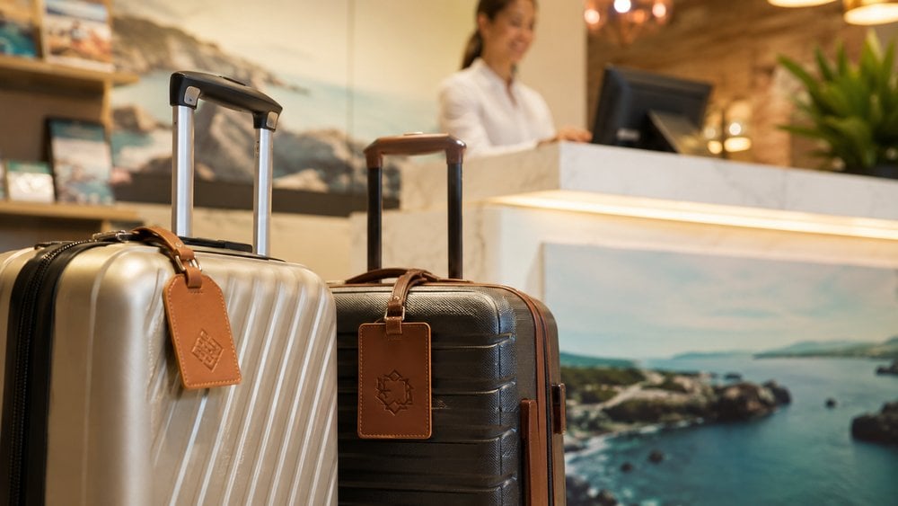 Custom printed luggage tags for a travel agency and tour group